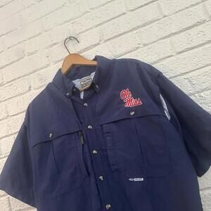 Drake Ole Miss Rebels University of Mississippi Black‎ Vented Shirt sz M